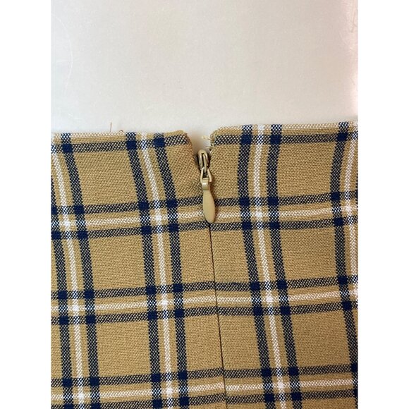 Loft Women's Mustard Yellow & Black Grid Pattern High Waist Short Skirt Sz 6P - Picture 5 of 8